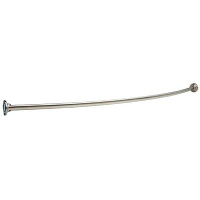 Franklin Brass 211-5SS 5-Feet Oval, Curved Shower Rod with Decorative Flanges and Removal Tool with