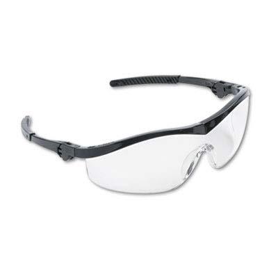 Crews Storm Wraparound Safety Glasses, Black Nylon Frame, Clear Lens (ST110)