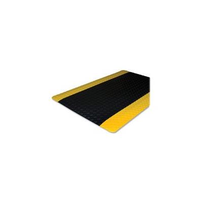 Genuine Joe Anti-Fatigue Mat with Beveled Edge, 3 by 12-Feet, Yellow Border, Black