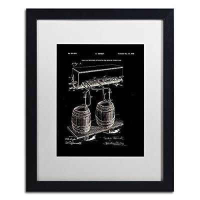 Art Of Brewing Beer Patent Black by Claire Doherty, White Matte, Black Frame 16x20-Inch