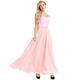 CHICTRY Women Lace Floral Sequins Chiffon Bridesmaid Formal Cocktail Evening Party Dress Pink 8