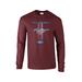 Ford Mustang T-Shirt Ford Mustang Pony & Stripes Long-Sleeve-Maroon-XL