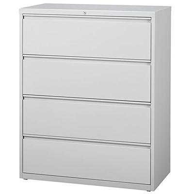 Hirsh HL8000 Series 42" 4 Drawer Lateral File Cabinet in Light Gray