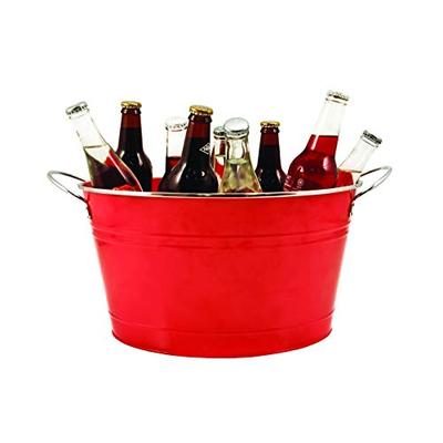 Twine 2585 Country Home: Big Red Galvanized Tub, Red
