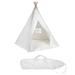 6' Canvas Teepee With Carry Case - Customizable Canvas Fabric - By Trademark Innovations (White)