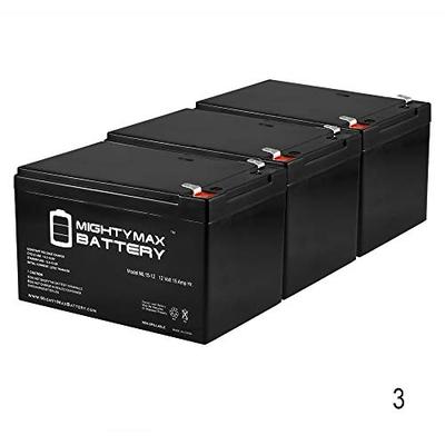 Mighty Max Battery 12V 15AH F2 Replacement Battery for eBike 24v Bicycle Comp - 3 Pack Brand Product