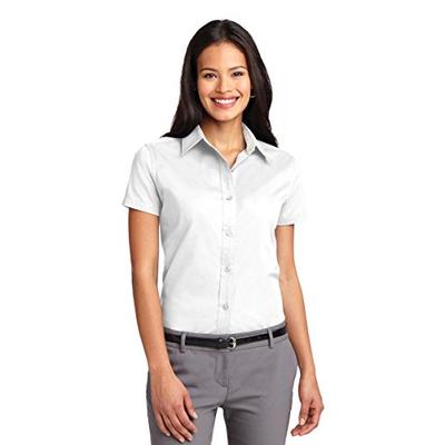 Port Authority Women's Ladies Short Sleeve L White/Light Stone