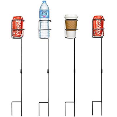 Sorbus Outdoor Beverage Heavy Duty Drink Holder Stakes, Set of 4- Holds a Variety of Beverages Sizes