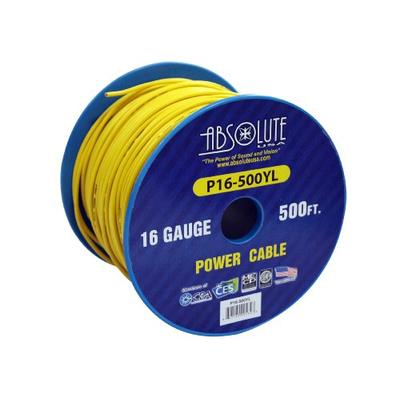 Absolute USA P16-500YE 16 Gauge 500-Feet Spool Primary Power Wire Cable (Yellow)