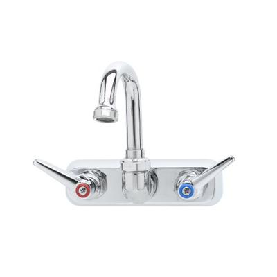 T&S Brass B-1146-01 Workboard Faucet, Wall Mount, 4-Inch Centers, 131X Swivel Gooseneck, Lever Handl