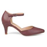Brinley Co. Womens Faux Leather Comfort Sole D'Orsay Ankle Strap Almond Toe Heels Wine, 7.5 Regular screenshot. Shoes directory of Clothing & Accessories.