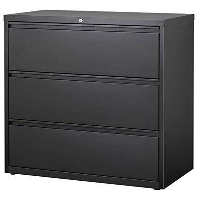 Hirsh HL8000 Series 42" 3 Drawer Lateral File Cabinet in Black