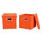 Household Essentials 32-1 Decorative Storage Cube Set with Removable Lids | Orange | 2-Pack