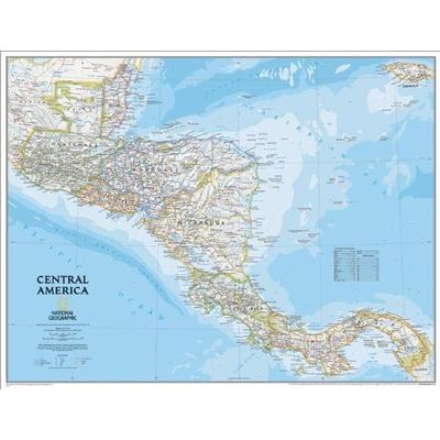 Central America Classic Wall Map Map Type: Laminated (22" x 29")