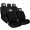 Yupbizauto New Black Flat Cloth Universal Fit Car Seat Covers with Embroidery Logo Headrest Covers S