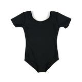 Leveret Girls Leotard Black Short Sleeve X-Small (4-6) screenshot. Activewear directory of Clothing & Accessories.