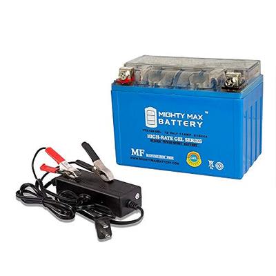 Mighty Max Battery YTZ12S Gel Battery Replaces Yamaha T-Max 530 2012-2016 + 12V 2A Chrgr Brand Produ