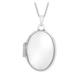 CARISSIMA Gold Women's 9ct White Gold Oval Locket Pendant on Curb Chain Necklace of 46cm/18
