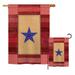 Breeze Decor 1 Star Service American Military Impressions Decorative Vertical 2-Sided 2 Piece Flag Set in Brown/Red | 28 H x 18.5 W in | Wayfair