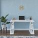 Wade Logan® Faunsdale 3 Tier Modern Desk Wood in White | 29 H x 55.12 W x 23.5 D in | Wayfair 0450CB4C6CD34935B7B29041C69A72B0