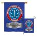 Breeze Decor Emergency Medical Technician American Military Impressions Decorative Vertical 2-Sided 2 Piece Flag Set in Blue | Wayfair