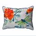 August Grove® Keesha Dragonfly & Flower Zippered Indoor/Outdoor Rectangular Throw Pillow Polyester/Polyfill blend | 20 H x 24 W x 6 D in | Wayfair