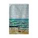 Highland Dunes Girl at the Beach Tea Towel Terry in Blue/Gray/Pink | 16 W in | Wayfair CB20B60B35B14C67A8AB5F4916FD5E06