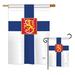 Breeze Decor Finland of the World Nationality Impressions Decorative Vertical 2-Sided Polyester 2 Piece Flag Set in Blue | 28 H x 18.5 W in | Wayfair