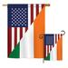 Breeze Decor 2 Piece American Irish Friendship of the World Impressions Decorative Vertical 2-Sided Flag Set in Black | 28 H x 18.5 W in | Wayfair