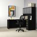Upper Square™ Glidden Reversible L-Shape Executive Desk w/ Hutch Wood in Black | 70.1 H x 71.12 W x 62.9 D in | Wayfair