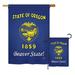 Breeze Decor Oregon American States Impressions Decorative Vertical 2-Sided Polyester 2 Piece Flag Set in Blue | 28 H x 18.5 W in | Wayfair