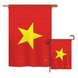 Breeze Decor Vietnam of the World Nationality Impressions Decorative Vertical 2-Sided Polyester Flag Set in Red | Wayfair