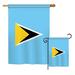 Breeze Decor Saint Lucia of the World Nationality Impressions Decorative Vertical 2-Sided Polyester Flag Set in Blue | 40 H x 18.5 W in | Wayfair