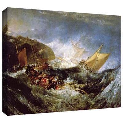 ArtWall 'Wreck of a Transport Ship' Gallery-Wrapped Canvas Art by William Turner, 14 by 18-Inch