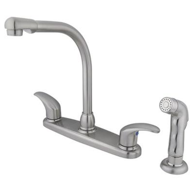 Kingston Brass KB718LLSP Legacy 8-Inch High Arch Spout Kitchen Faucet with Sprayer, Brushed Nickel