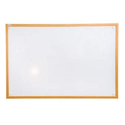 Viztex, Premium Lacquered Steel Magnetic Dry Erase Board with Oak Effect Surround, Size 24" x 18" (F