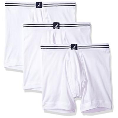 Nautica Men's Classic Cotton Boxer Brief Multi Pack, White New LG