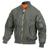 Rothco Lightweight MA-1 Flight Jacket, Sage Green, Small screenshot. Men's Jackets & Coats directory of Men's Clothing.