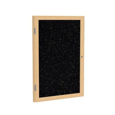 Ghent 2"x1 1/2" 1-Door indoor Enclosed Recycled Rubber Bulletin Board, Shatter Resistant, with Lock,