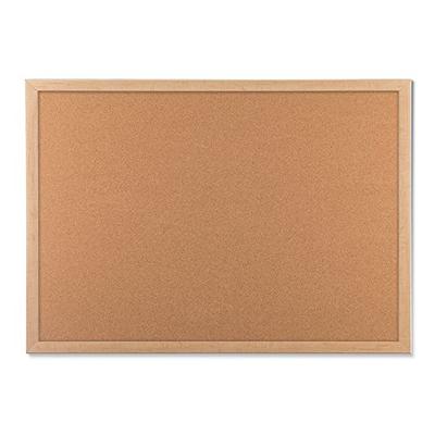 U Brands Cork Bulletin Board, 47 x 35 Inches, Light Birch Wood Frame