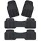 Zento Deals 4-Piece Black Trimmable Premium Quality Full Rubber-All Weather Heavy Duty Vehicle Floor