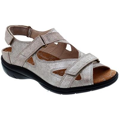 Drew Shoe Lagoon Women's Therapeutic Diabetic Extra Depth Sandal: Champagne/Metallic 8.5 Medium (B)