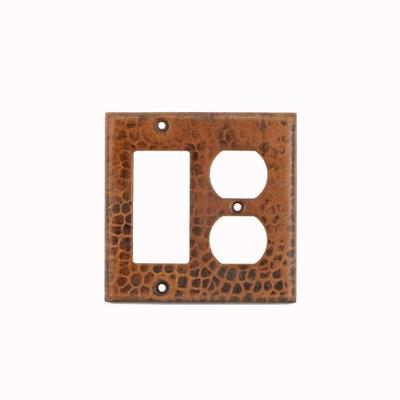 Premier Copper Products SCOR Copper Combination Switch Plate with Two Hole Outlet and Ground Fault/R