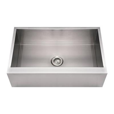 Whitehaus WHNCMAP3321-BSS Noah'S Collection 33-Inch Commercial Single Bowl Front Apron Sink, Brushed