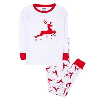 Leveret White Reindeer Pajama 6 Years