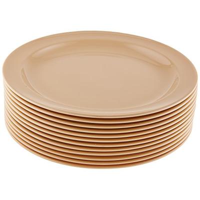 Winco MMPR-10 Round Melamine Plate, 10.25-Inch, Tan