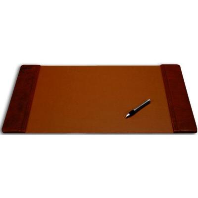 Dacasso Mocha Leather Desk Pad with Side Rails, 22-Inch by 14-Inch