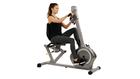 Sunny Health & Fitness Magnetic Recumbent Bike Exercise Bike, 350lb High Weight Capacity, Arm Exerci