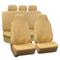 FH Group Universal Fit Full Set High Back Royal Seat Cover - PU Leather (Solid Beige) (Airbag Compat