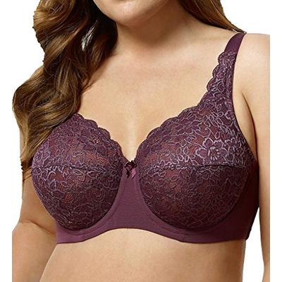 Elila Full Coverage Stretch Lace Underwire Bra (2311) 42K/Plum